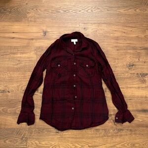 Jessica Simpson Red and Black Plaid Shirt